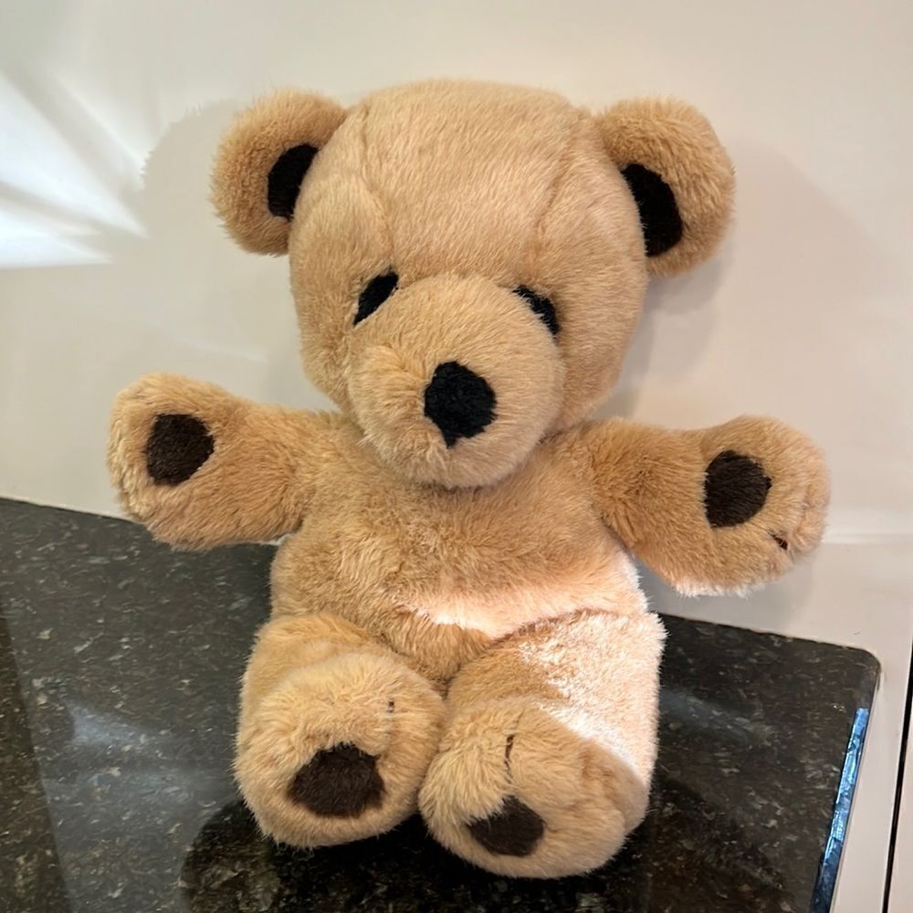 Vintage Gund Bear Plush Stitch 16" ECU Brown Beige Black Nose 1979